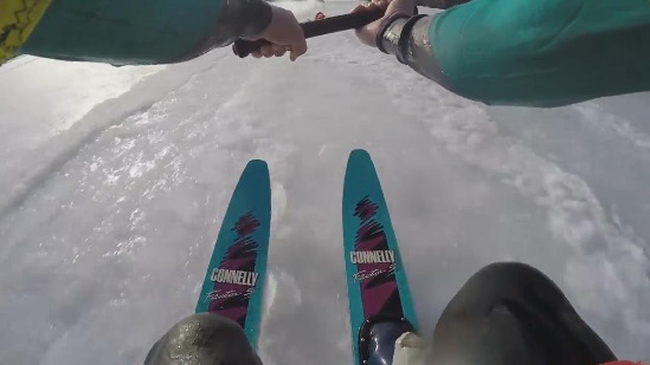 A Snowmobile, Some Waterskis And No Fear Of Hypothermia