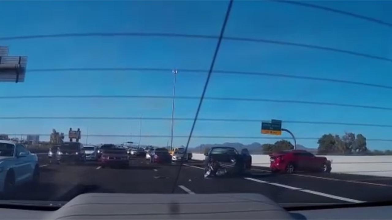 Rear Dashcam Captures Footage Of Violent Crash On Highway