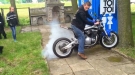 Moron Doing A Burnout Starts A Blaze
