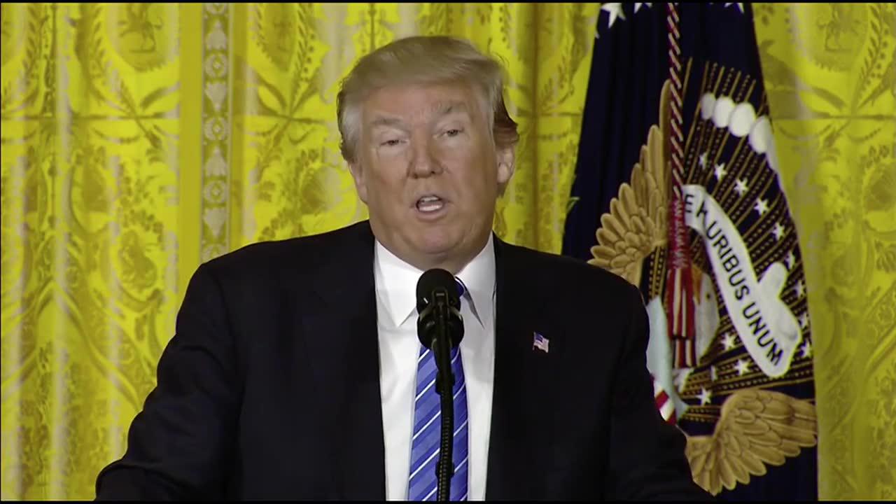 Trump teases at Veterans Affairs secretary at bill signing