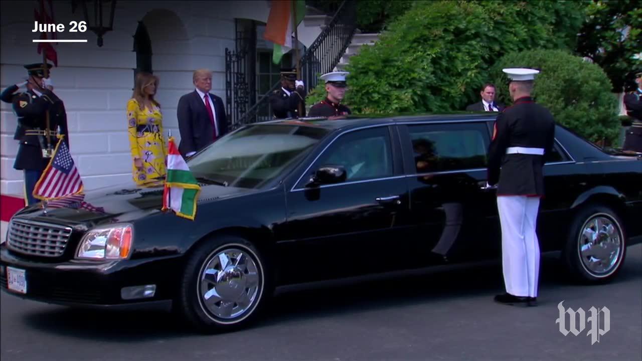 Trump greets Modi at White House