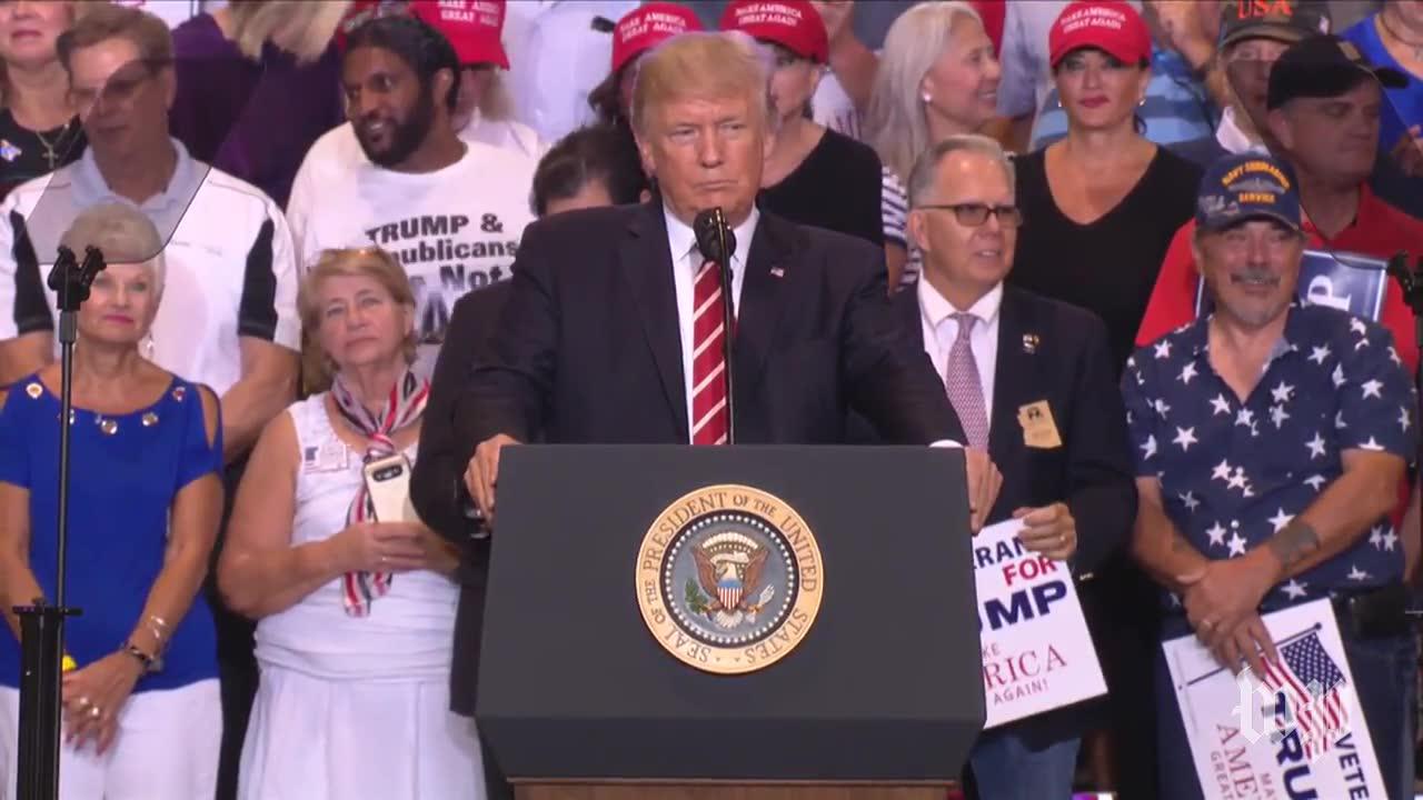 Trump Renews Attacks Against Media To Crowd Chanting 'Cnn Sucks'
